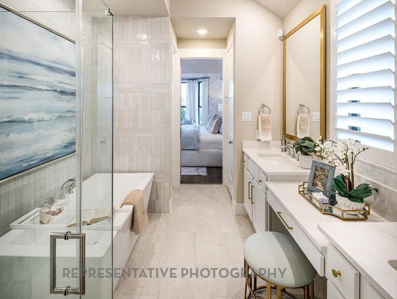 Furnished interior view inside a new home in Riceland: 50ft. lots, Mont Belvieu (Image 16).