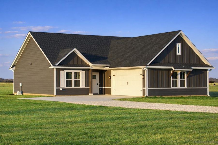 Front exterior of a new home in , Sadler, TX, highlighting curb appeal (Image 27).