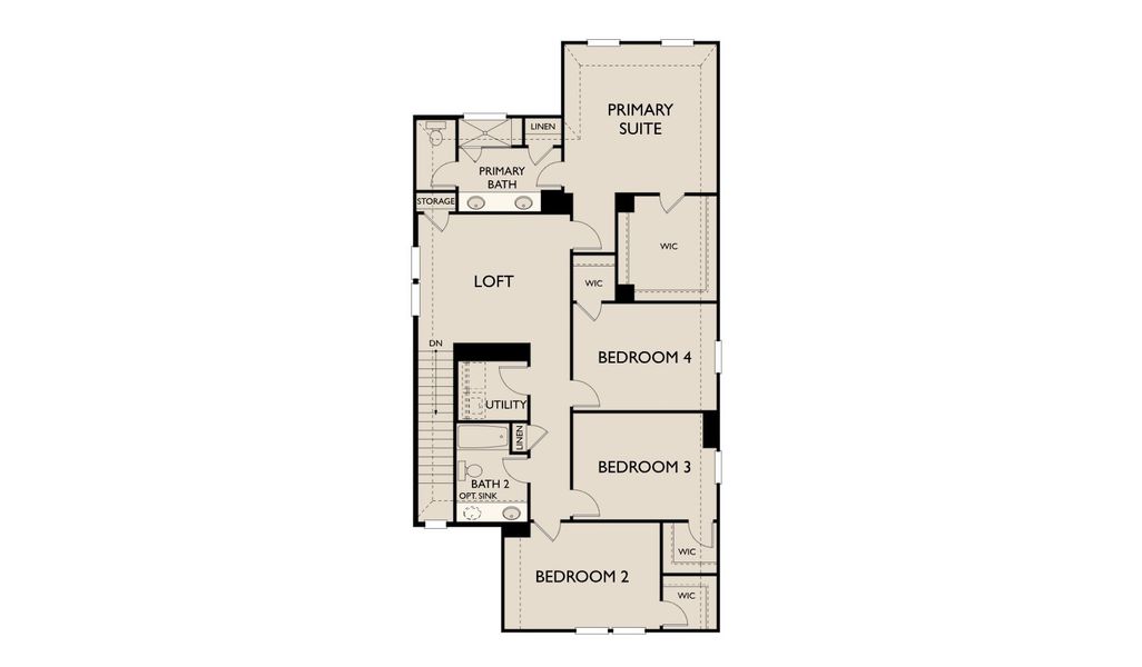 2D floor plan layout for the Conroe by Ashton Woods in The Trails at Carmel, Pflugerville, TX (Image 3).