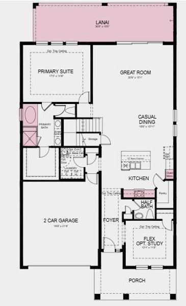 Additional highlights include: sink and cabinets added to the laundry room, gourmet kitchen, a soaking tub with a separate shower in the primary bathroom, extended covered lanai with an outdoor kitchen rough-in, and a door between the primary closet and laundry room