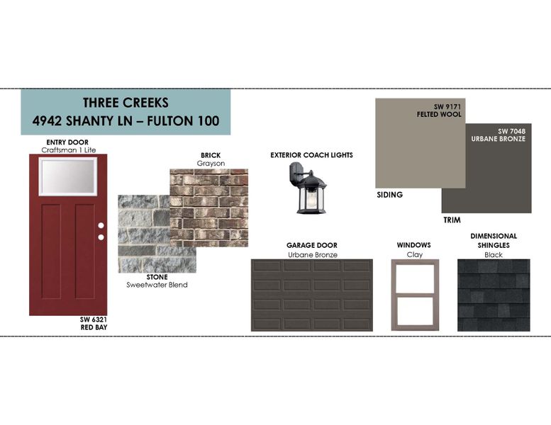 Sample of building materials used in homes in Three Creeks, Belton (Image 12). Sample of building materials used in homes in Three Creeks, Belton (Image 12).