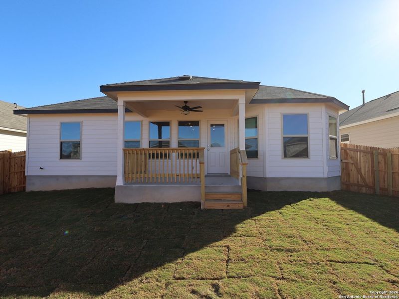Exterior details and patio area of a home in Winding Brook, San Antonio (Image 3).