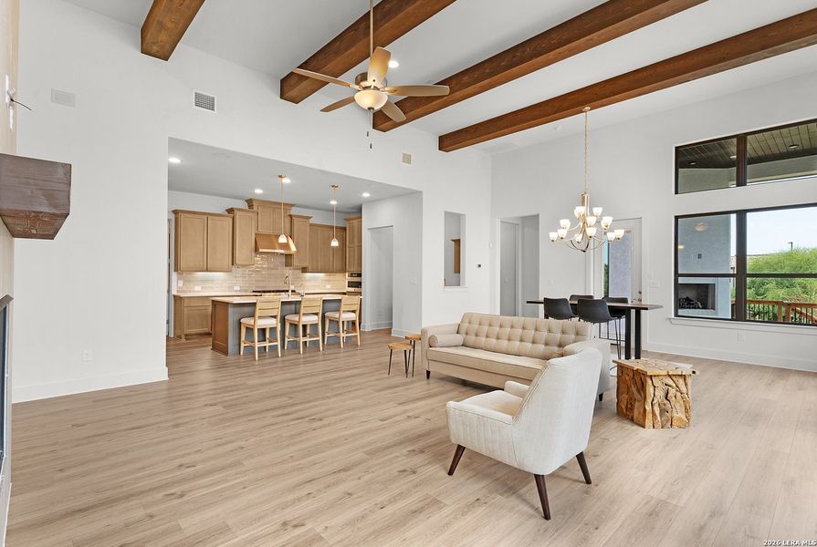 Furnished interior view inside a new home in El Sonido at Campanas, San Antonio (Image 9). Furnished interior view inside a new home in El Sonido at Campanas, San Antonio (Image 9).