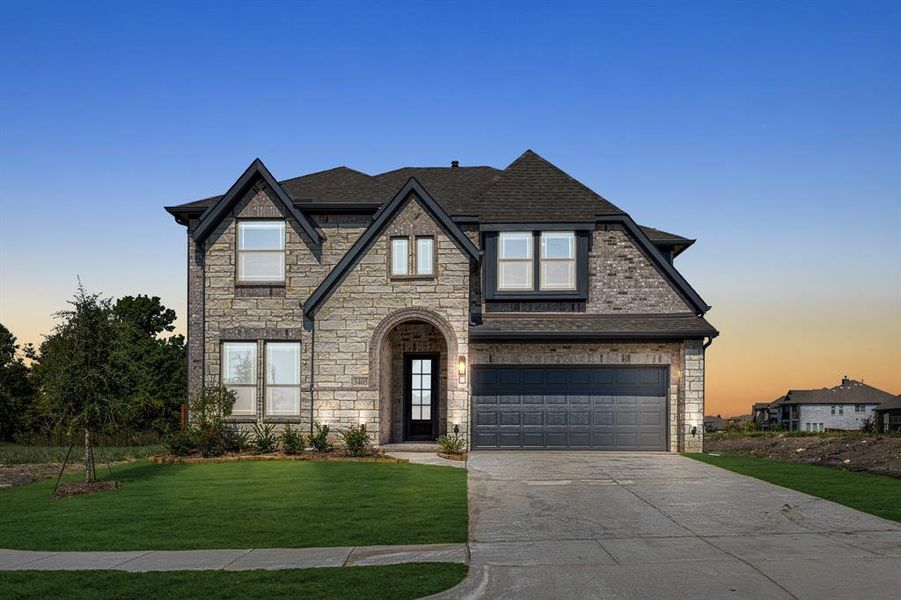 Front exterior of a new home in Ridge Ranch Classic 50, Mesquite, TX, highlighting curb appeal (Image 17). Front exterior of a new home in Ridge Ranch Classic 50, Mesquite, TX, highlighting curb appeal (Image 17).