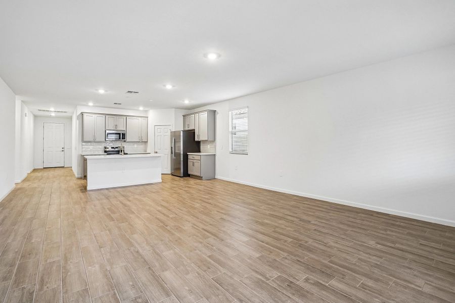 Great room and kitchen