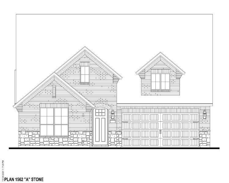 Plan 1562 Elevation A w/ Stone