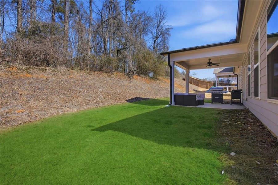Exterior details and patio area of a home in Cambridge, Flowery Branch (Image 4).