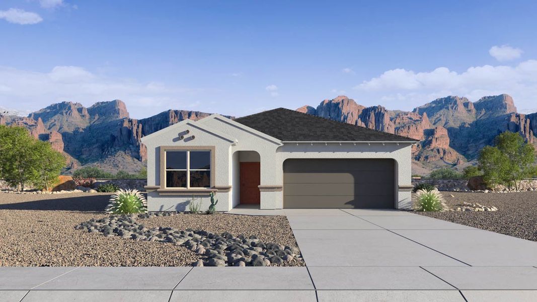 Representative exterior photo of a completed home built from the Easton by D.R. Horton in Quail Ranch, San Tan Valley, AZ (Image 2).