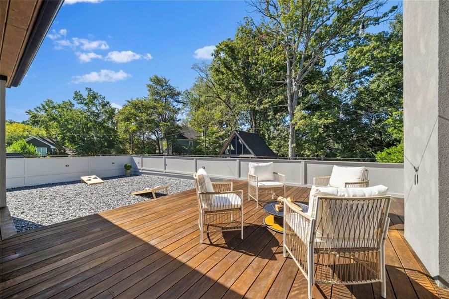 Exterior details and patio area of a home in , Atlanta (Image 53).