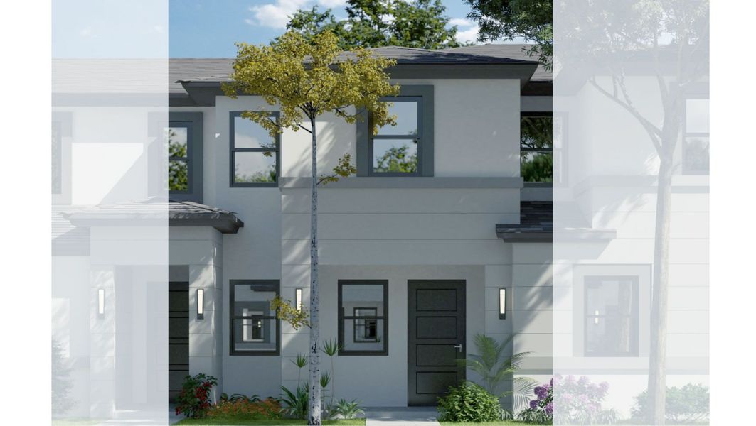 Representative exterior photo of a completed home built from the Alexa by Century Homebuilders Group in Century Parc Villas, Homestead, FL (Image 2). Representative exterior photo of a completed home built from the Alexa by Century Homebuilders Group in Century Parc Villas, Homestead, FL (Image 2).