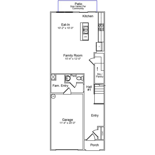 2D floor plan layout of this home in Edwards Station, Taylors, SC (Image 3).