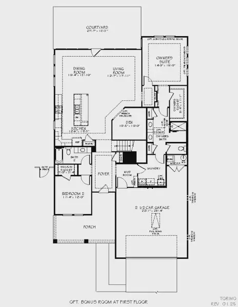 2D floor plan layout for the Torino by Epcon Communities in Lakeside at Millican Reserve, College Station, TX (Image 21). 2D floor plan layout for the Torino by Epcon Communities in Lakeside at Millican Reserve, College Station, TX (Image 21).