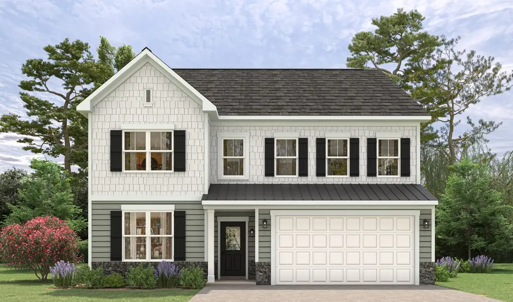 Representative exterior photo of a completed home built from the Jordan by Caruso Homes in Blue Run, Raleigh, NC (Image 20). Representative exterior photo of a completed home built from the Jordan by Caruso Homes in Blue Run, Raleigh, NC (Image 20).