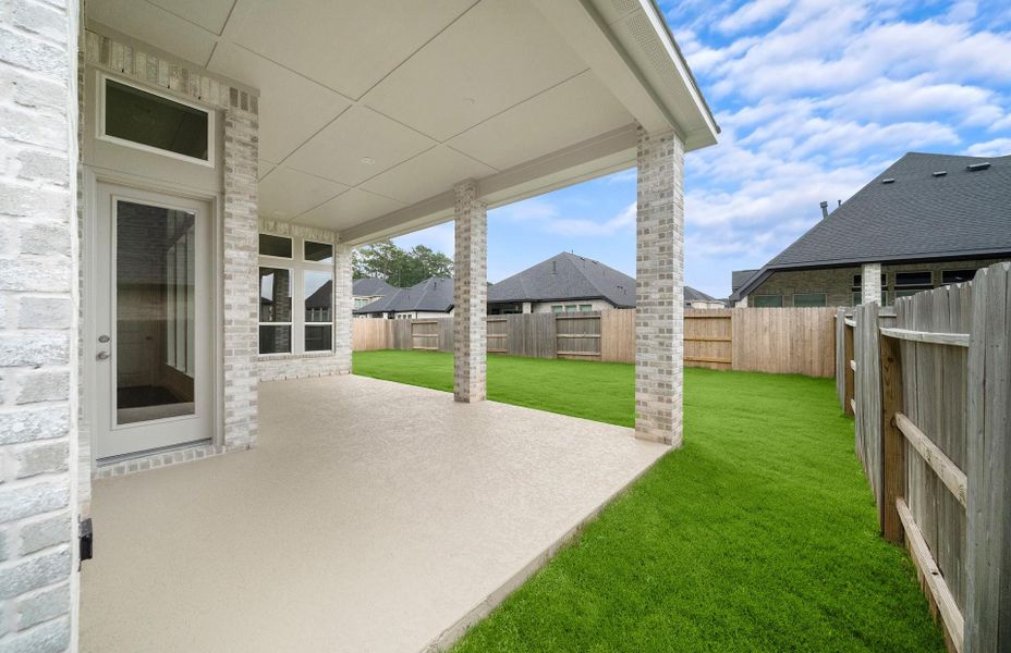 Exterior details and patio area of a home in Audubon 60′, Magnolia (Image 27).