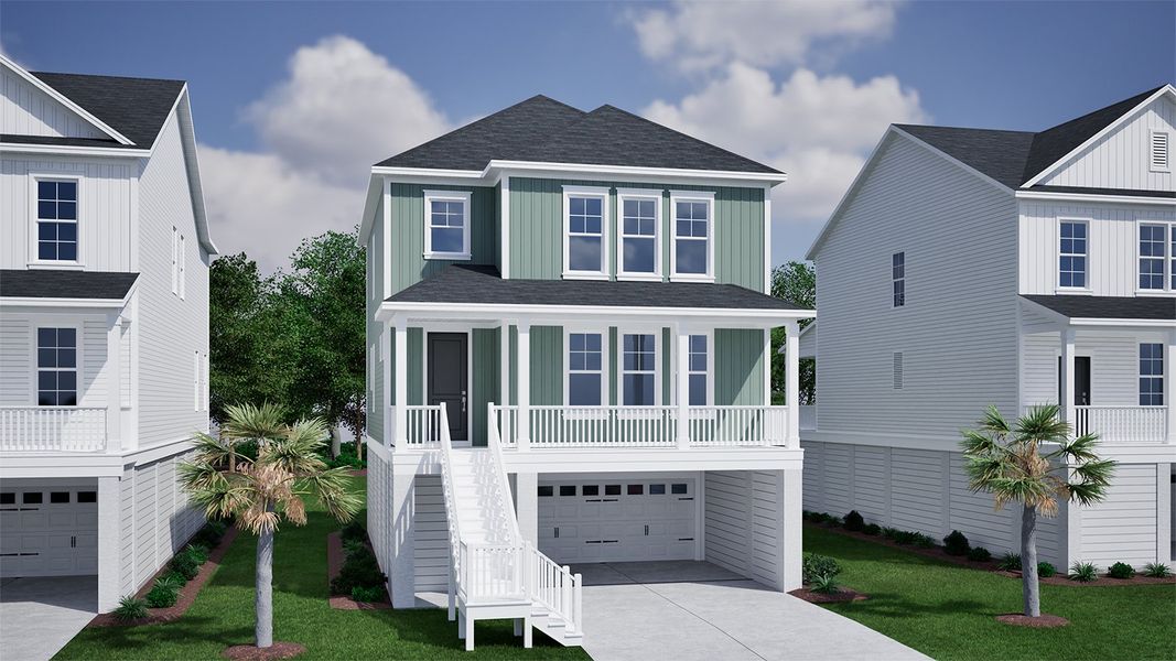 Representative exterior photo of a completed home built from the Dover - Coastal Collection by Mungo Homes in Long Savanna, Charleston, SC (Image 2). Representative exterior photo of a completed home built from the Dover - Coastal Collection by Mungo Homes in Long Savanna, Charleston, SC (Image 2).