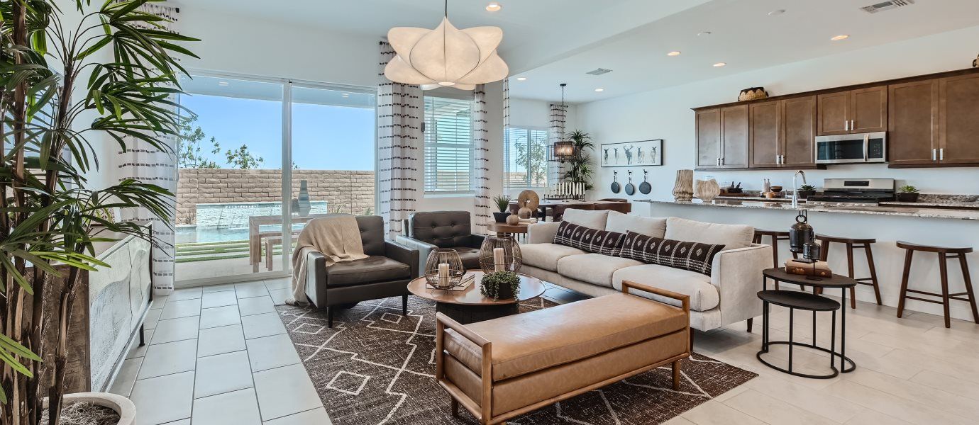 Living room and kitchen