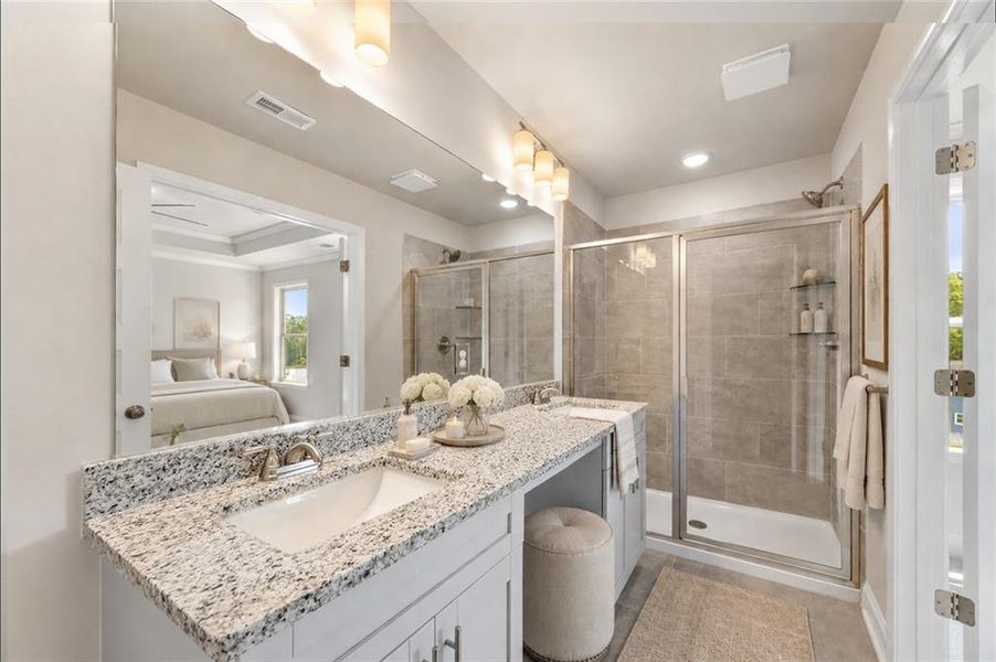 Furnished interior view inside a new home in Towns at Enclave, Lawrenceville (Image 11).