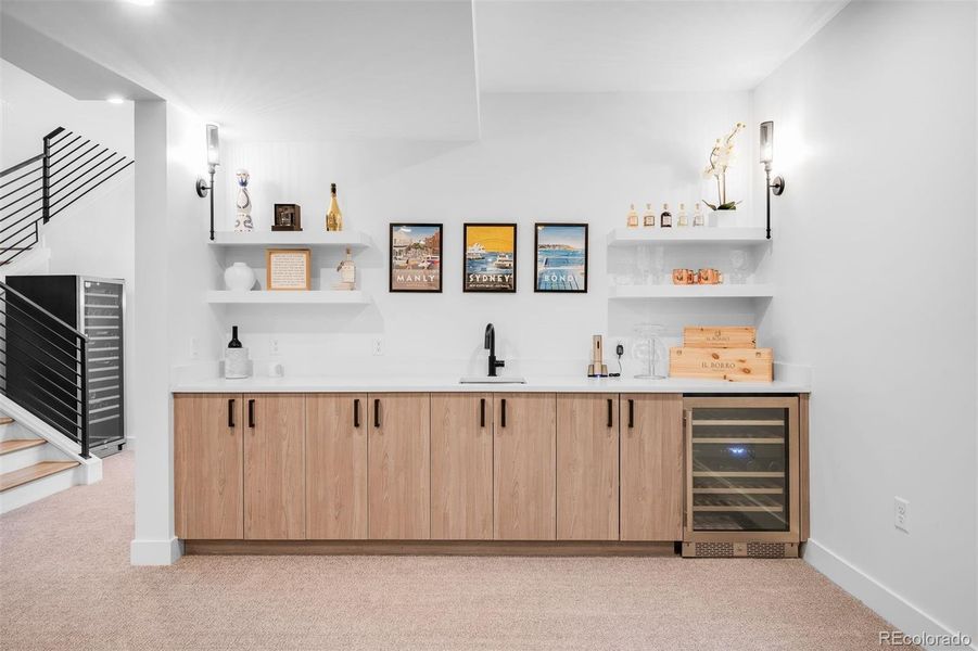 basement wet-bar for entertaining