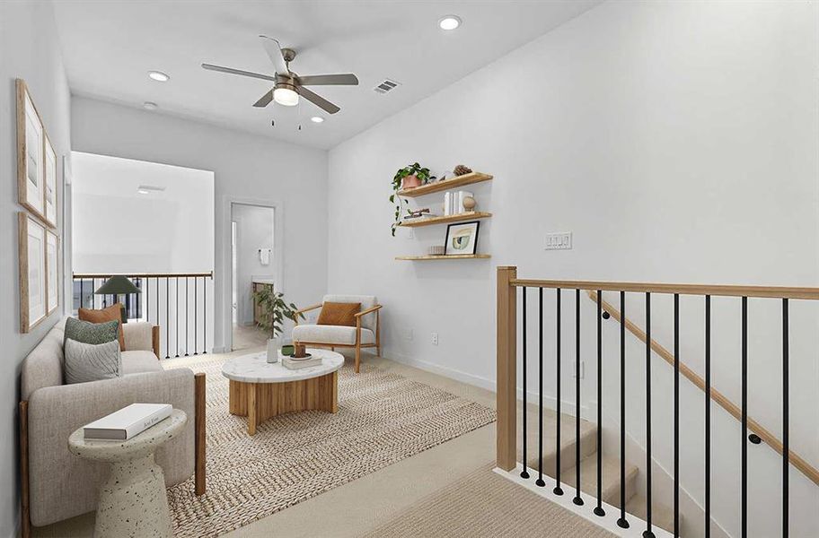 Furnished interior view inside a new home in Walsh: Townhomes - The Patios, Aledo (Image 10). Furnished interior view inside a new home in Walsh: Townhomes - The Patios, Aledo (Image 10).