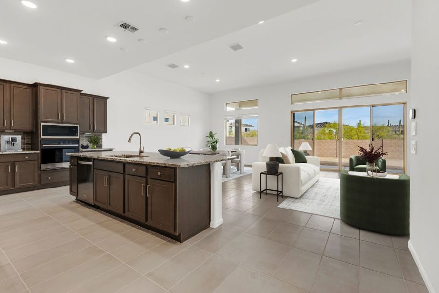 Furnished interior view inside a new home in Saguaro Reserve II, Marana (Image 6). Furnished interior view inside a new home in Saguaro Reserve II, Marana (Image 6).