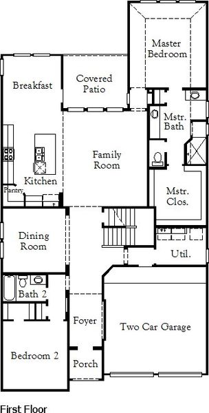 2D floor plan layout of this home in Pecan Square, Northlake, TX (Image 3).
