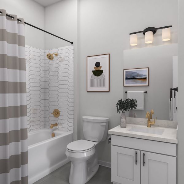 Representative furnished interior of a home built from the Windsor by Tri Pointe Homes in Lariat, Liberty Hill (Image 9).