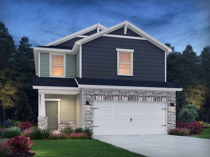 Representative exterior photo of a completed home built from the Finley by Meritage Homes in Seattle Crossing, Shelby, NC (Image 21).
