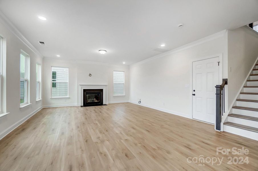 Spacious Family Room with Gas Fireplace