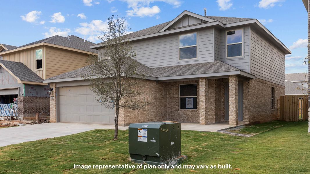 Front exterior of a new home in Overlook West, Wolfforth, TX, highlighting curb appeal (Image 16).
