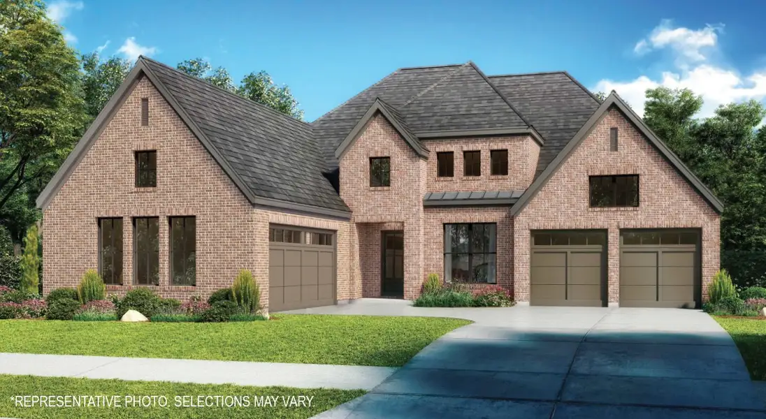 Front exterior of a new home in Winding Creek, Rockwall, TX, highlighting curb appeal (Image 1). Front exterior of a new home in Winding Creek, Rockwall, TX, highlighting curb appeal (Image 1).