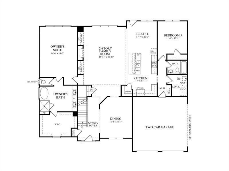 2D floor plan layout of this home in Arden on Lanier, Cumming, GA (Image 4).