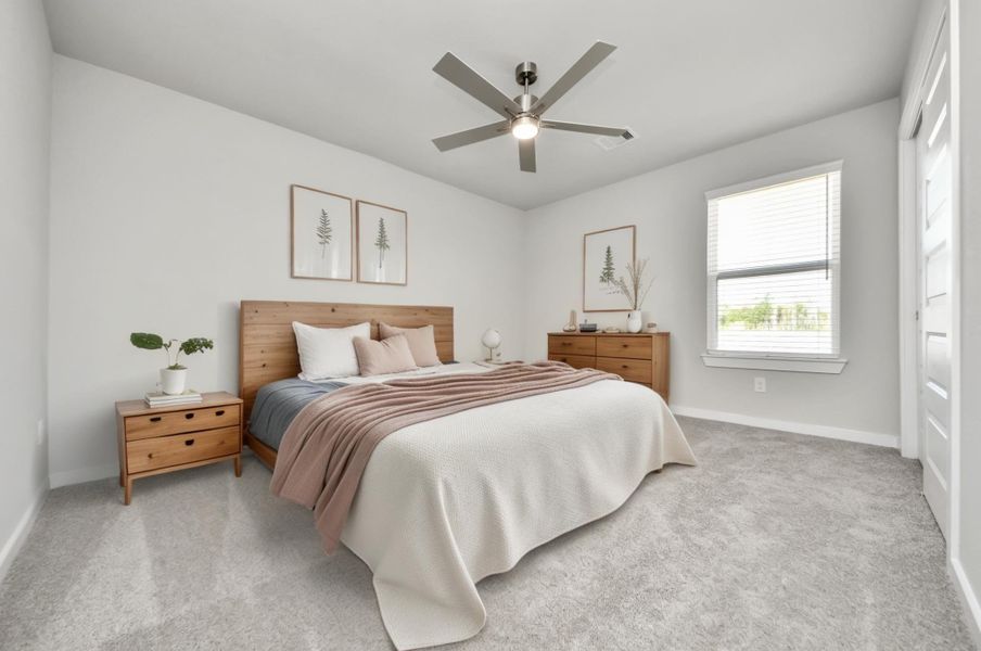 Virtually Staged - Secondary Bedroom. Sample photo of completed home with similar floor plan. Actual colors and selections may vary.