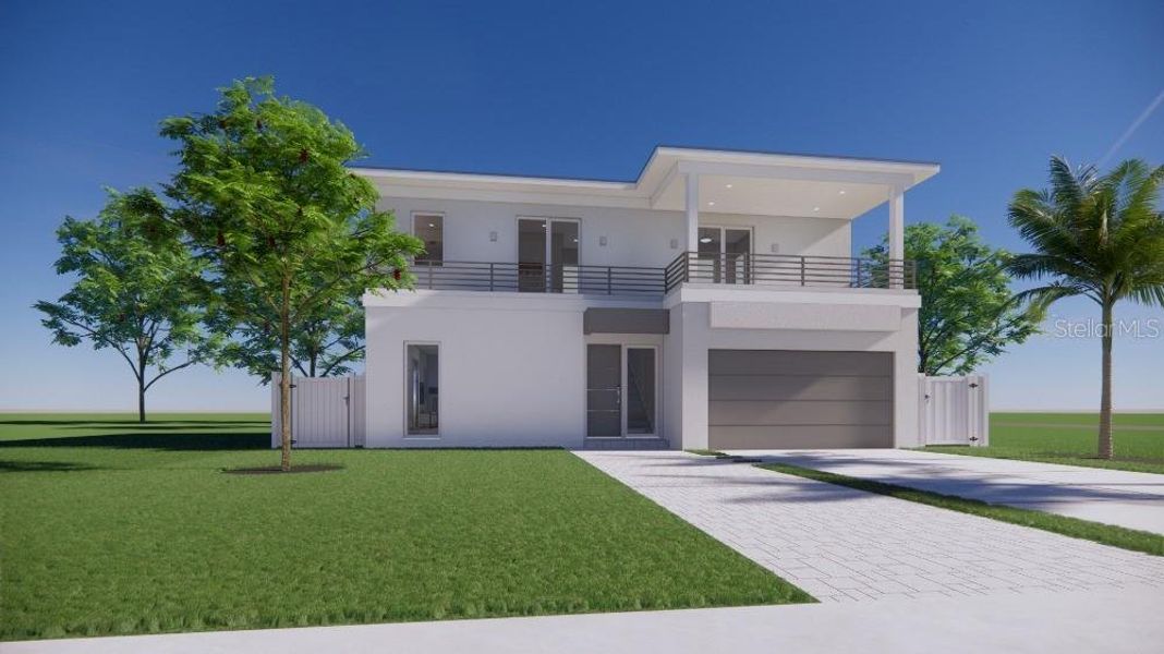 Front exterior of a new home in , Sarasota, FL, highlighting curb appeal (Image 17).