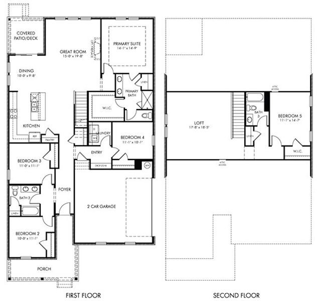 2D floor plan layout for the Clark by Meritage Homes in Benders Cove - Estate Series, Mount Juliet, TN (Image 3).
