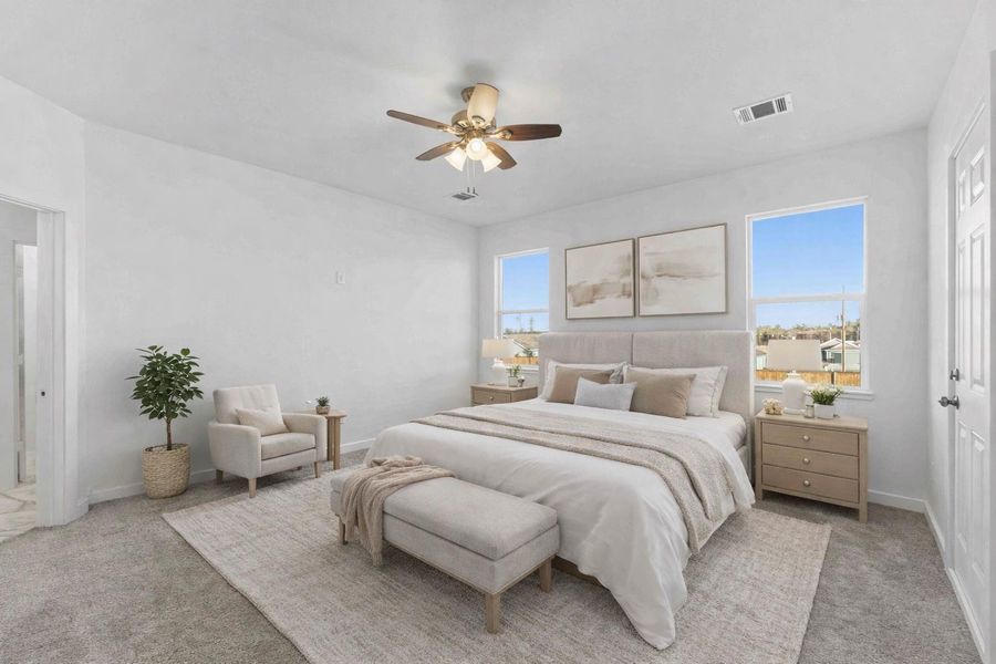 virtually staged primary room