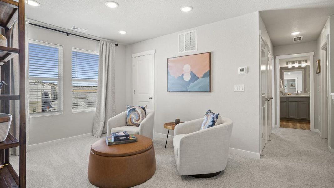 Furnished interior view inside a new home in Trails at Aspen Ridge-3, Colorado Springs (Image 15). Furnished interior view inside a new home in Trails at Aspen Ridge-3, Colorado Springs (Image 15).