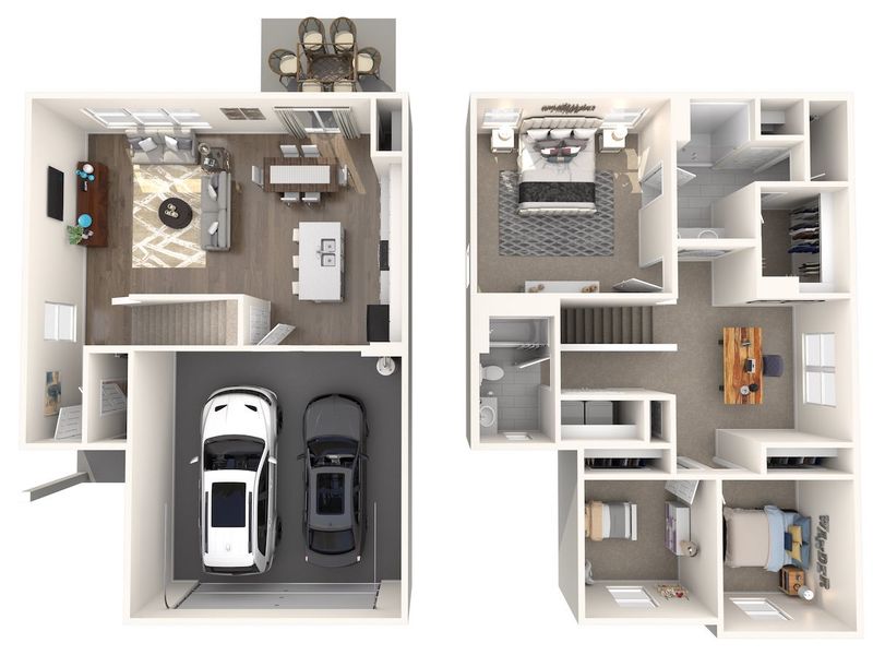 2D floor plan layout for the Decatur by Meritage Homes in Morgan Hills, Albemarle, NC (Image 6).