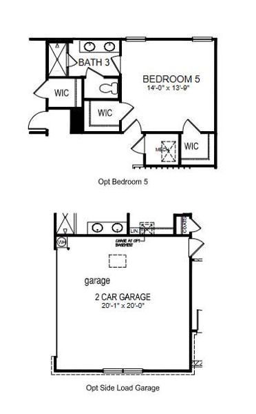 2D floor plan layout for the Salem by D.R. Horton in Shepherd's Farm, Mooresville, NC (Image 5).