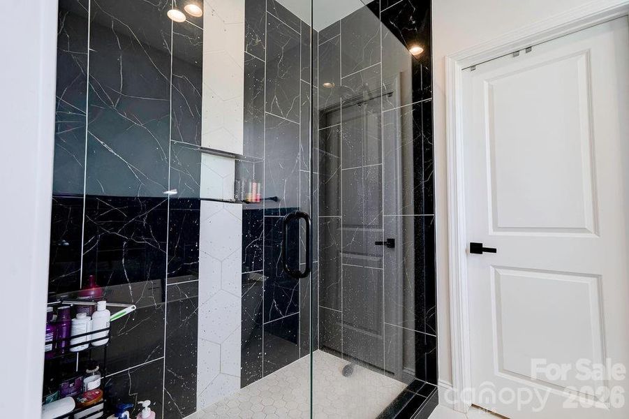 Walk-in shower in primary bathroom