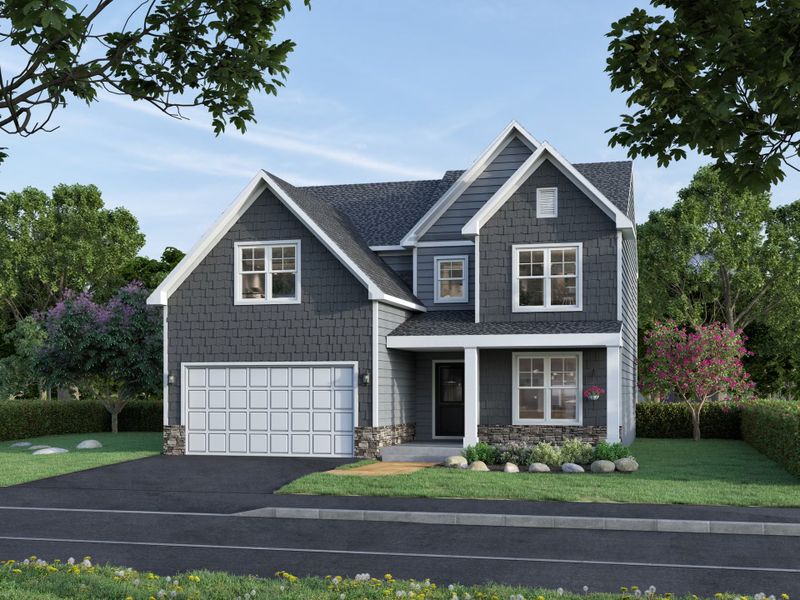 Representative exterior photo of a completed home built from the Fontana by Caruso Homes in Rolling Meadows, Mooresville, NC (Image 21). Representative exterior photo of a completed home built from the Fontana by Caruso Homes in Rolling Meadows, Mooresville, NC (Image 21).