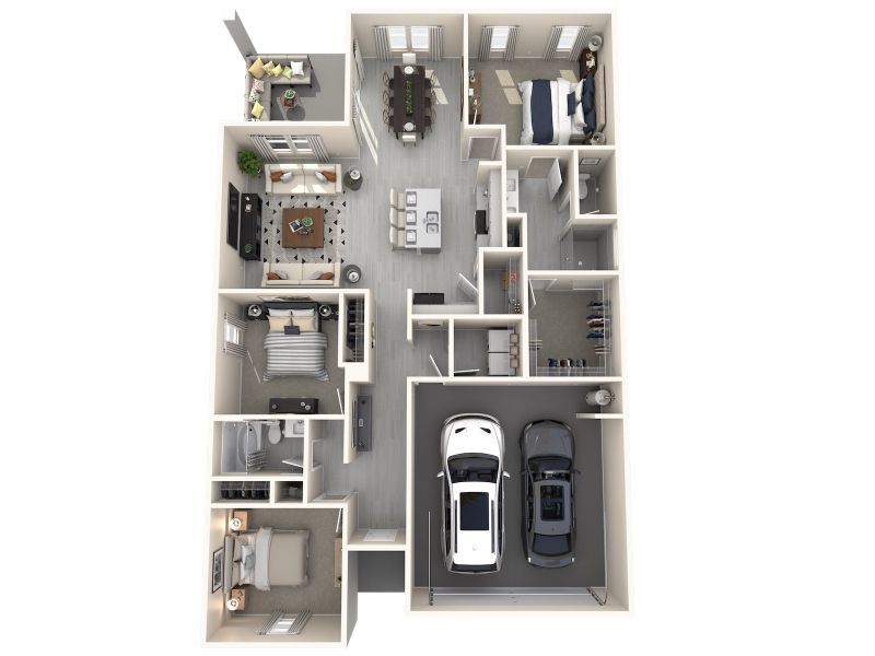 2D floor plan layout for the Kite by Meritage Homes in Crescent Lakes - Reserve Series, Punta Gorda, FL (Image 4).