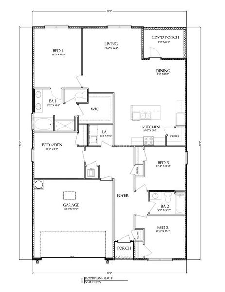 2D floor plan layout for the The Beau by D.R. Horton in Liberty, Panama City, FL (Image 2). 2D floor plan layout for the The Beau by D.R. Horton in Liberty, Panama City, FL (Image 2).