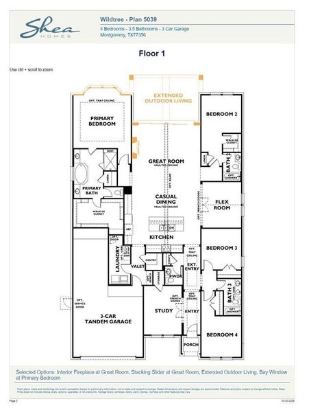 2D floor plan layout of this home in WILDTREE 60', Montgomery, TX (Image 3). 2D floor plan layout of this home in WILDTREE 60', Montgomery, TX (Image 3).
