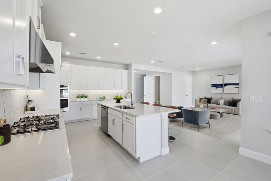 Furnished interior view inside a new home in Harvest at Ovation, Winter Garden (Image 9). Furnished interior view inside a new home in Harvest at Ovation, Winter Garden (Image 9).