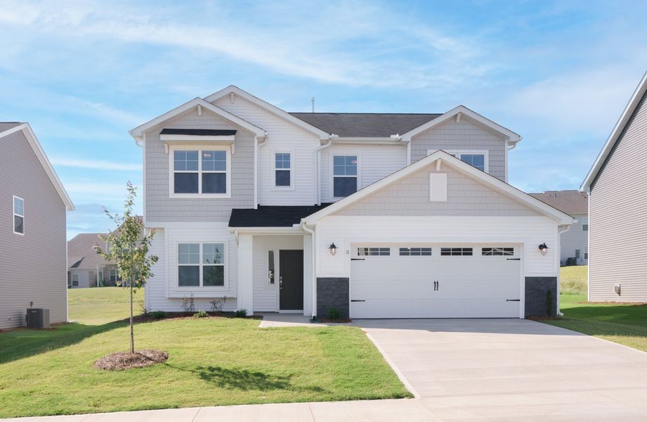 Representative exterior photo of a completed home built from the The Calle by Cothran Homes in Holly Ridge, Greenville, SC (Image 23). Representative exterior photo of a completed home built from the The Calle by Cothran Homes in Holly Ridge, Greenville, SC (Image 23).