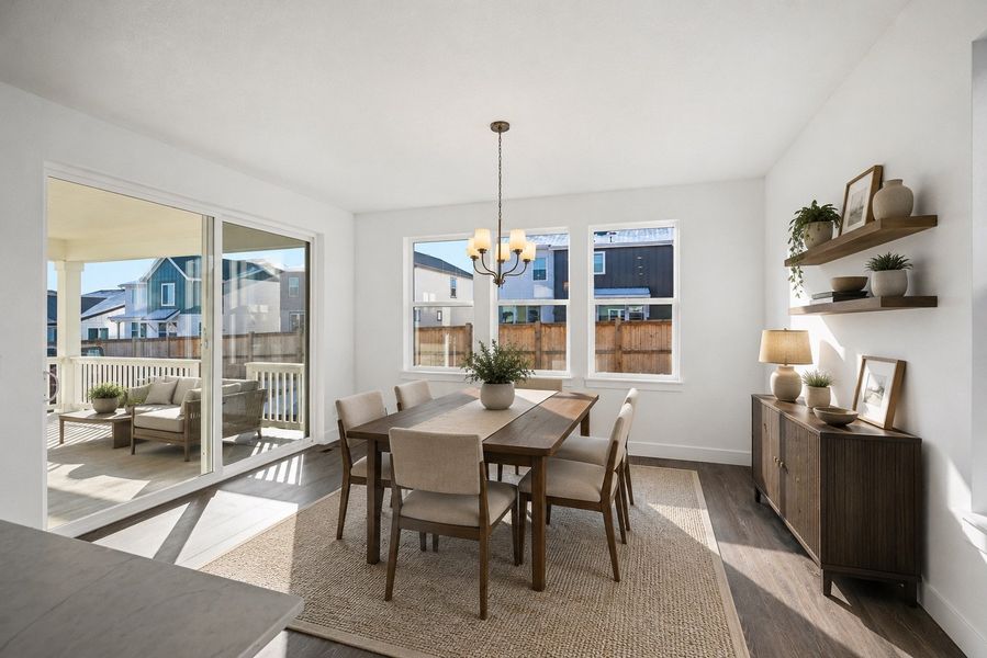 Furnished interior view inside a new home in Trailstone, Arvada (Image 8).