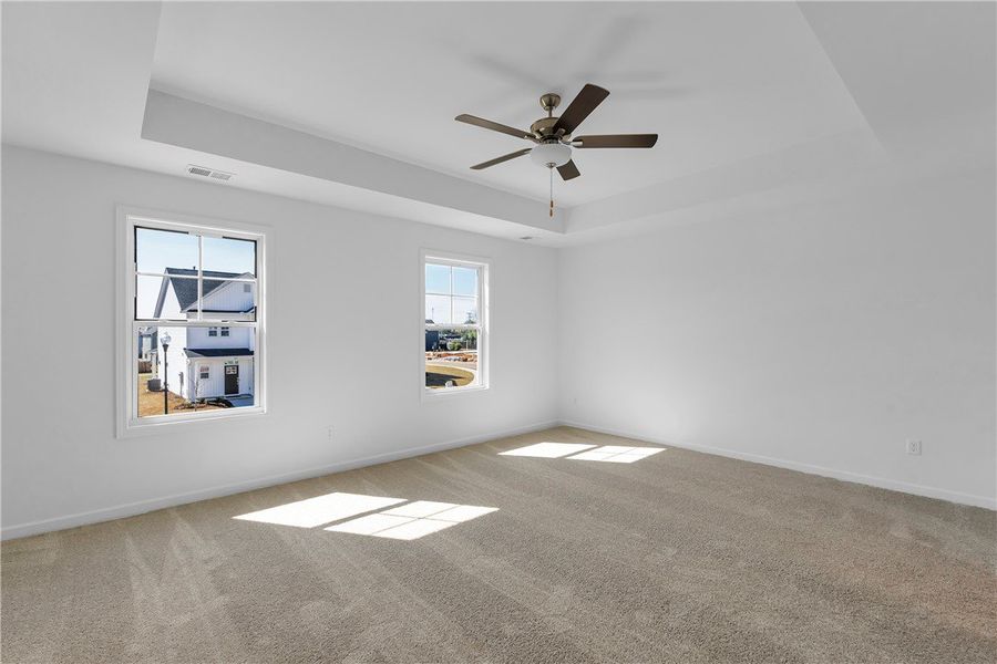 Bright and airy, this room features ample natural