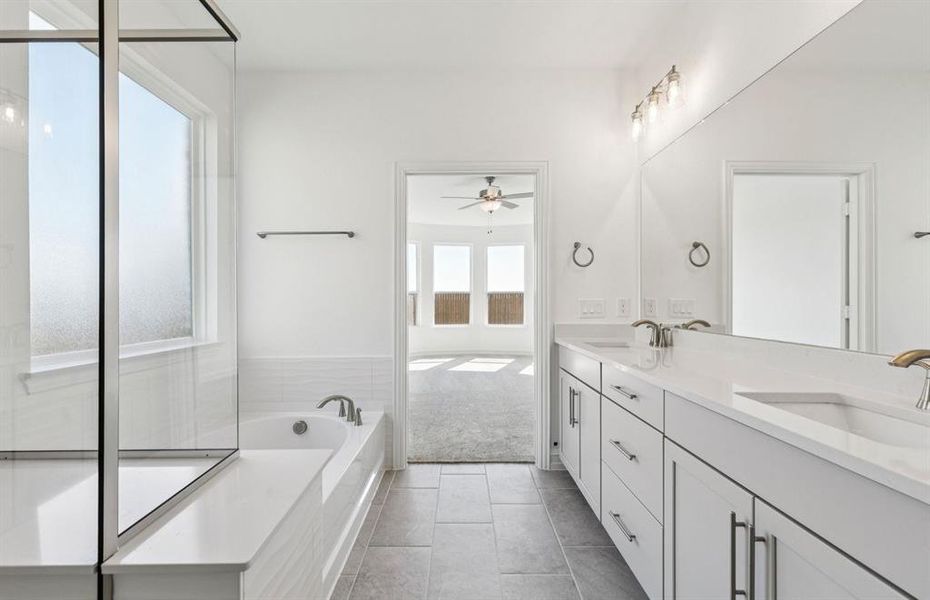 Owner's private bath with double vanity