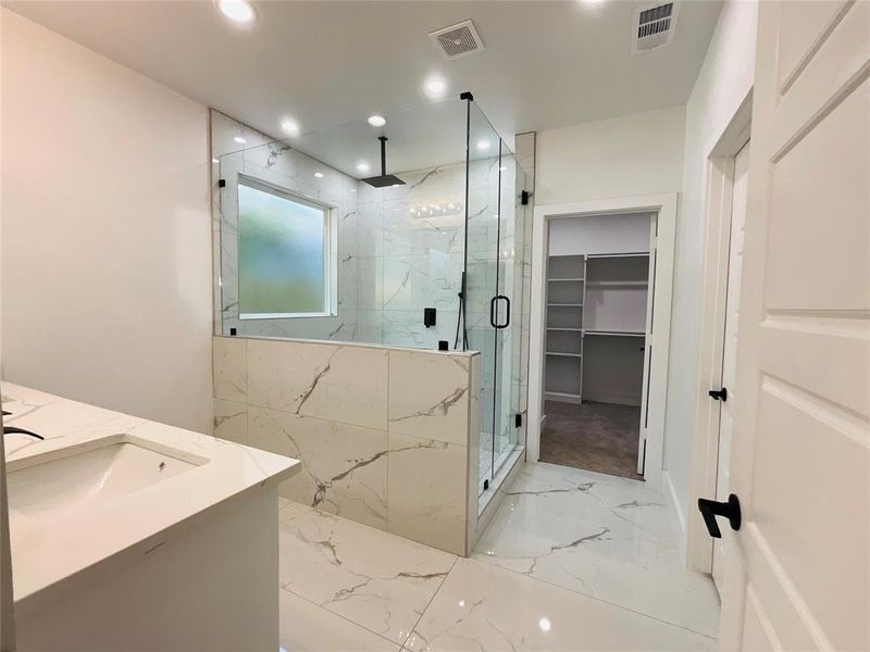 Master Bath and large walk in closet