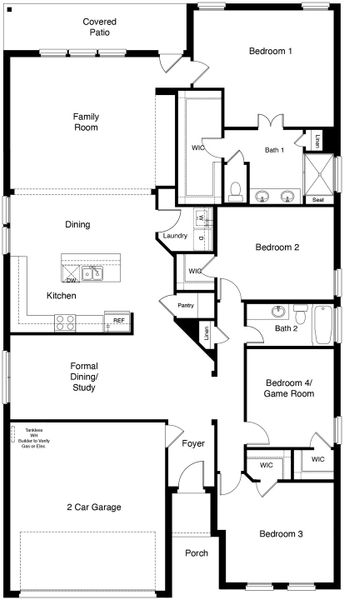 2D floor plan layout of this home in Northwest Passage, Midland, TX (Image 4).